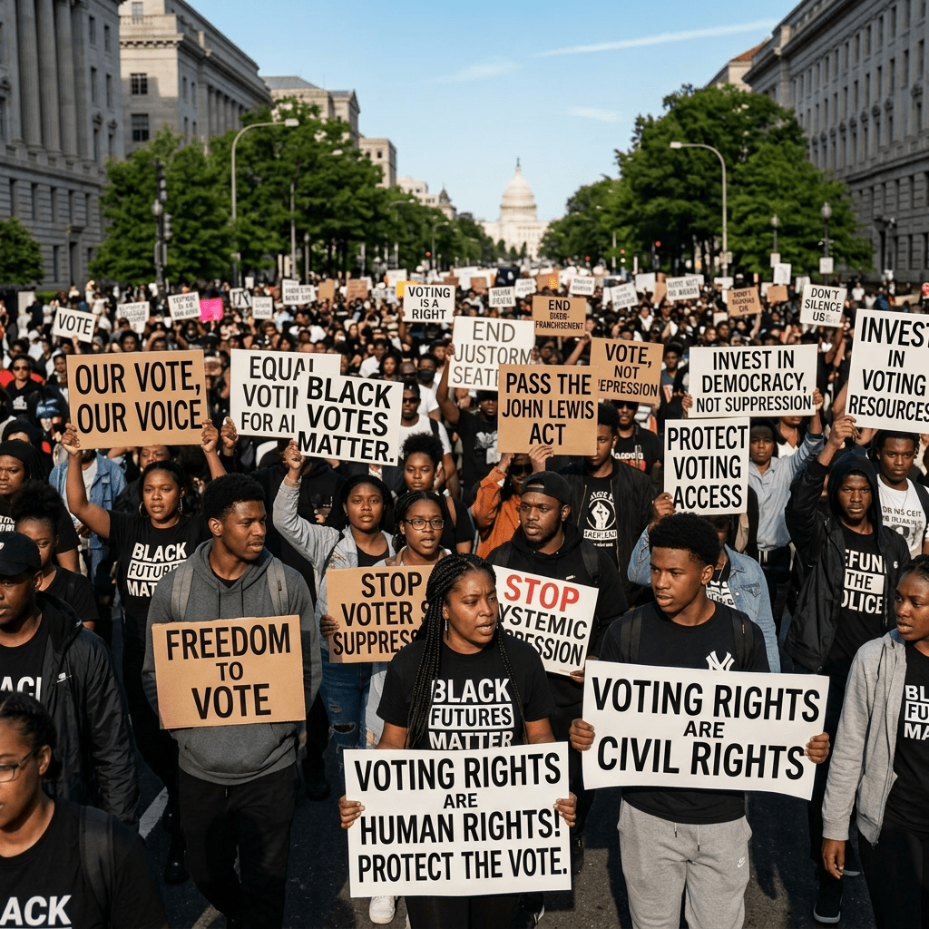 Update protest signs about voting rights and suppression